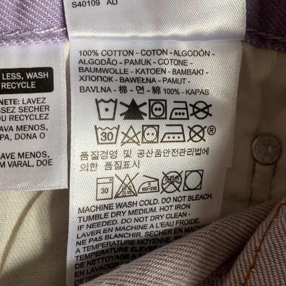 Levi’s 501 Cuff Lavender Shorts Mid Rise W30 NWT - Picture 4 of 8